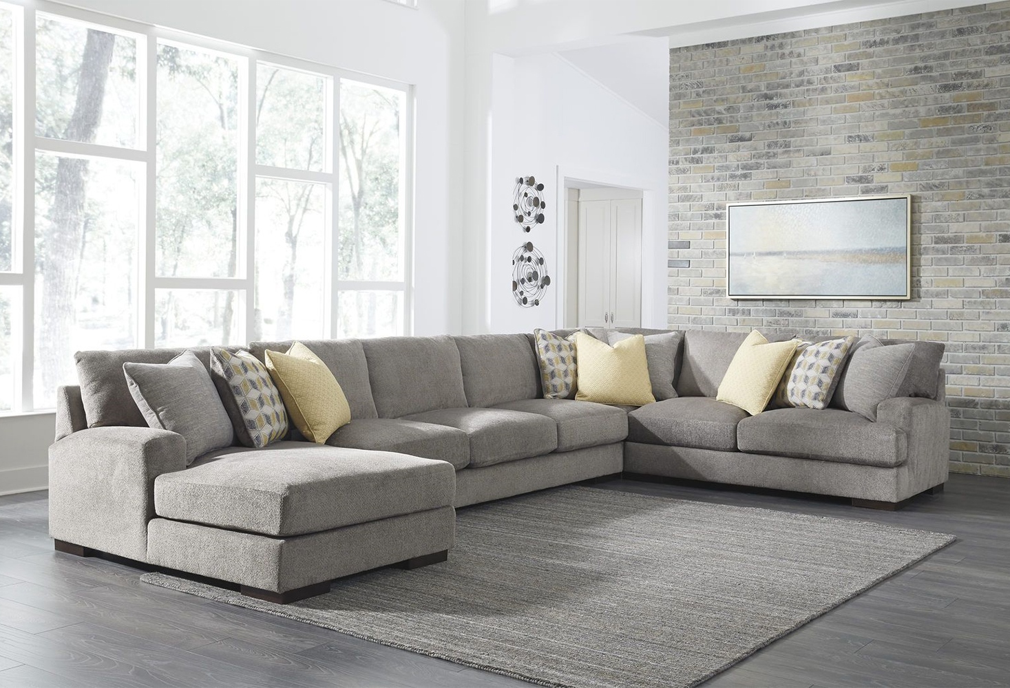 Fallsworth Sectional Living Room Set in Smoke